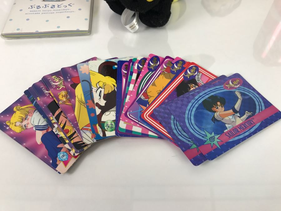 Sailor Moon Trading Cards, (3) Sailor Moon Plush Toys, (2) Pokemon Plush Toys And Japanese Organizer Mamaja Naiyo.Konaideyo [Photo 3]