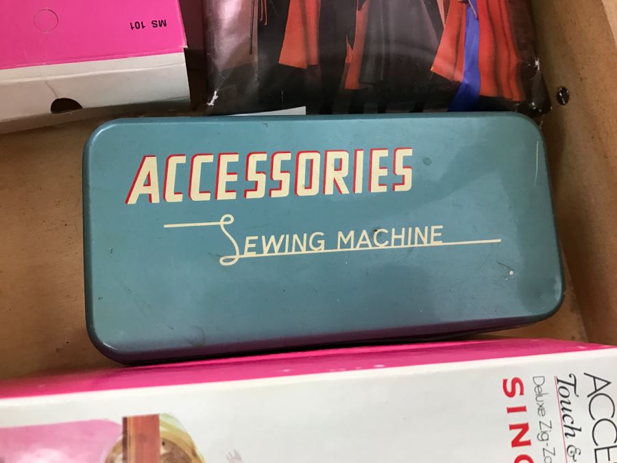 Strommen Bruk Hamar Norway Wooden Fold Out Sewing Box With Sewing Supplies - Note Damage To One Of The Wooden Slats [Photo 14]