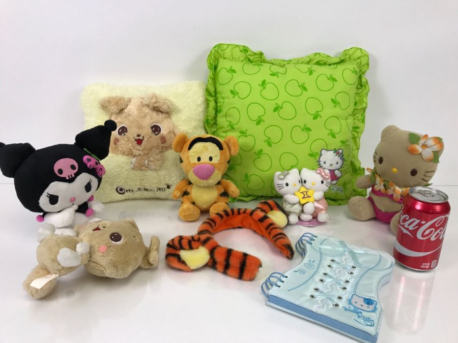 Disney, Hello Kitty And Japanese Plush Toys And Pillows