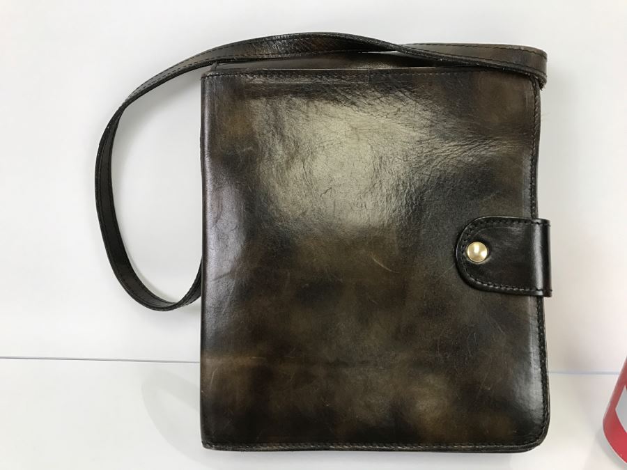 Brown Leather Vintage Handbag With Lock And Key [Photo 4]