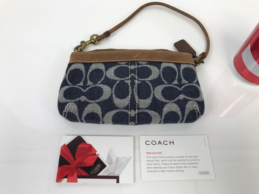 Small COACH Handbag Change Purse Denim Collection Like New [Photo 5]