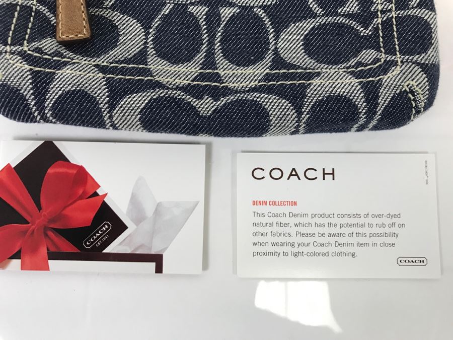 Small COACH Handbag Change Purse Denim Collection Like New [Photo 4]
