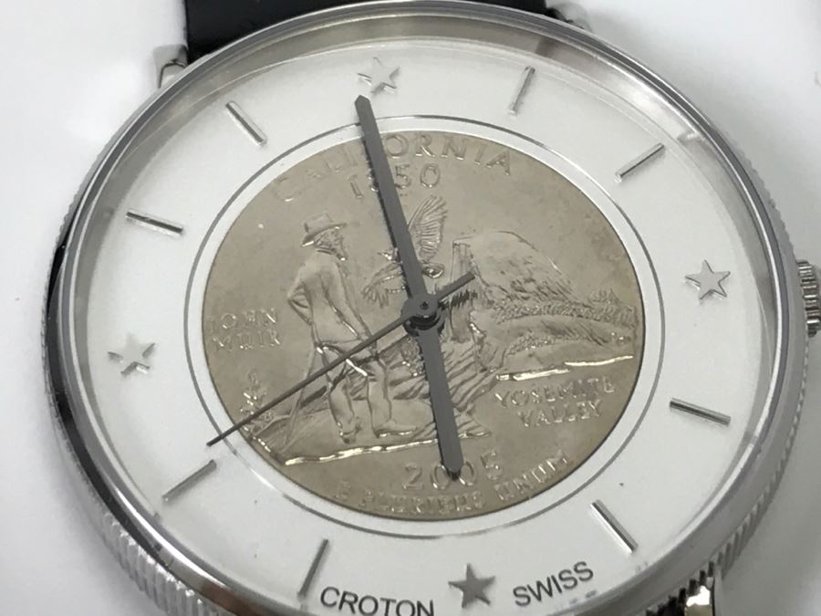 CROTON SWISS Watch Collectible California State Quarter Fine Watch New In Box [Photo 8]