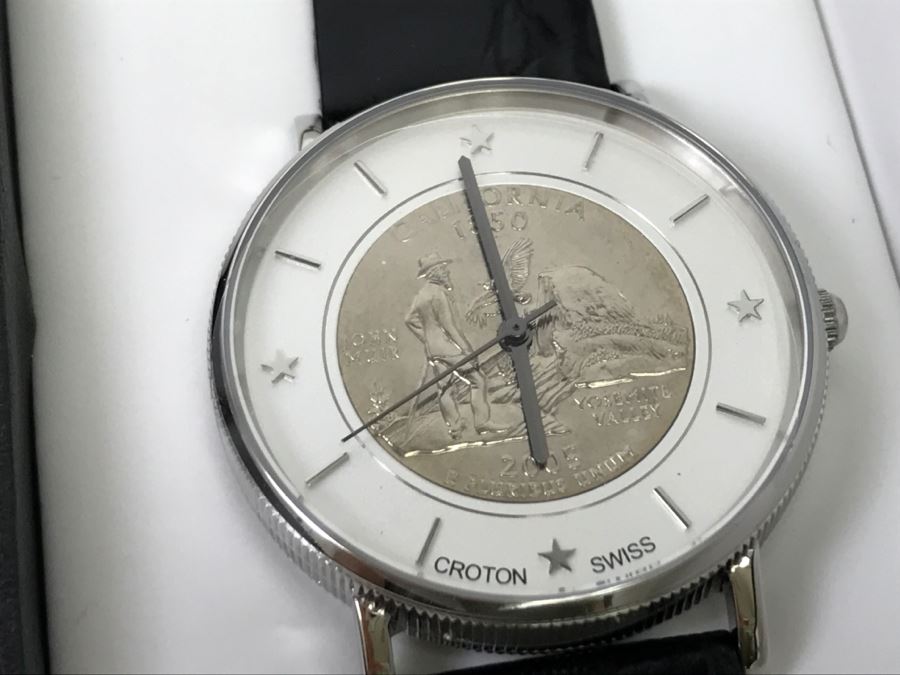CROTON SWISS Watch Collectible California State Quarter Fine Watch New In Box [Photo 7]