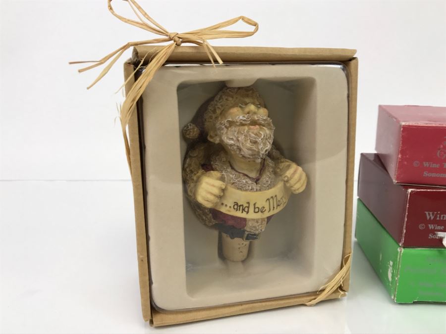 (5) Collection Of Collectible Wine Bottle Stoppers Wine Things Unlimited [Photo 2]