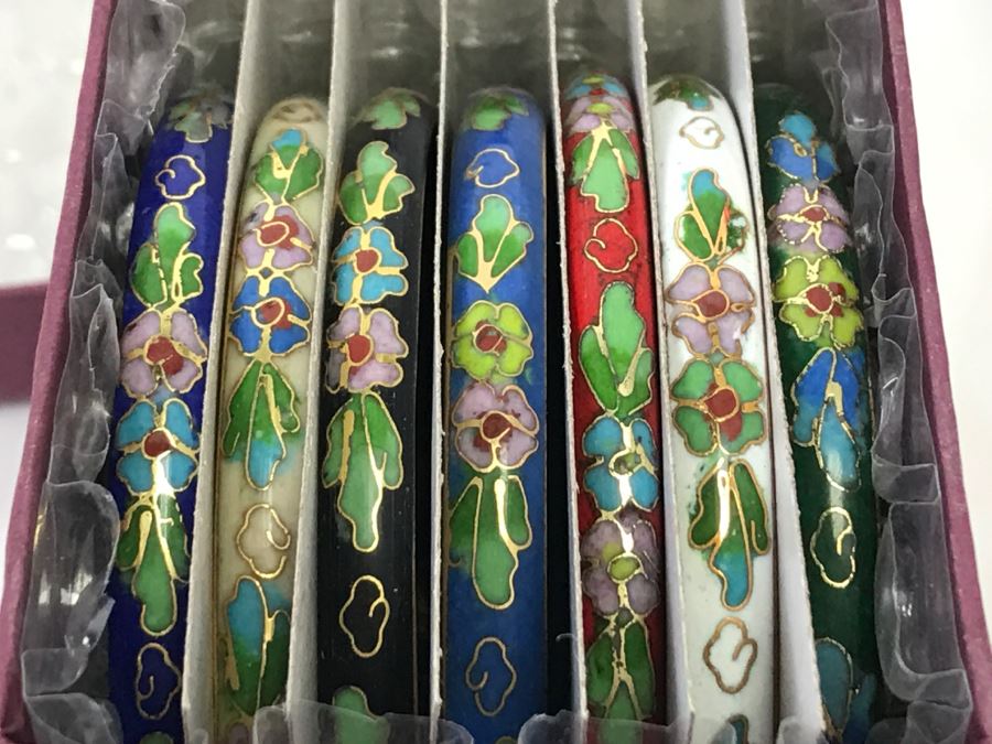 Collection Of Vintage Chinese Cloisonne Bangles