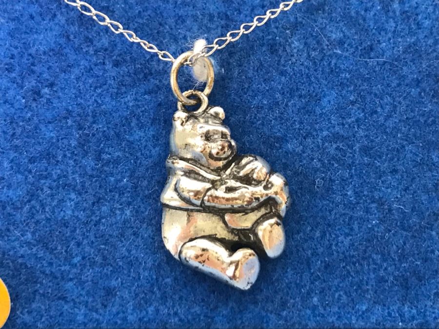 Winnie The Pooh Sterling Silver Pendant And Necklace New In Box [Photo 5]