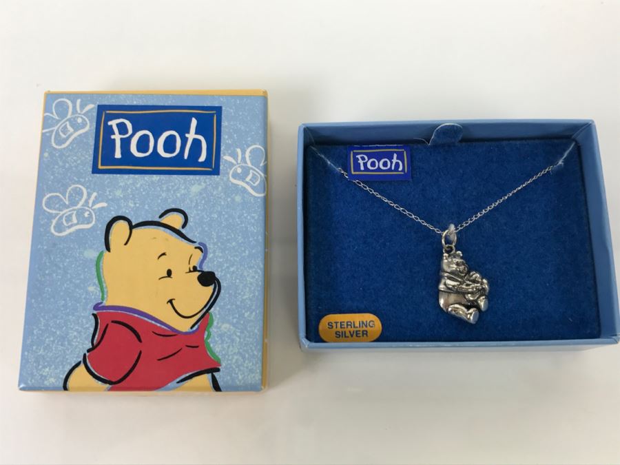 Winnie The Pooh Sterling Silver Pendant And Necklace New In Box [Photo 4]