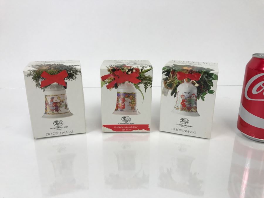 (3) Hutschenreuther Germany Collectible Christmas Bells In Original Boxes 1994, 1995, 1996 [Photo 1]