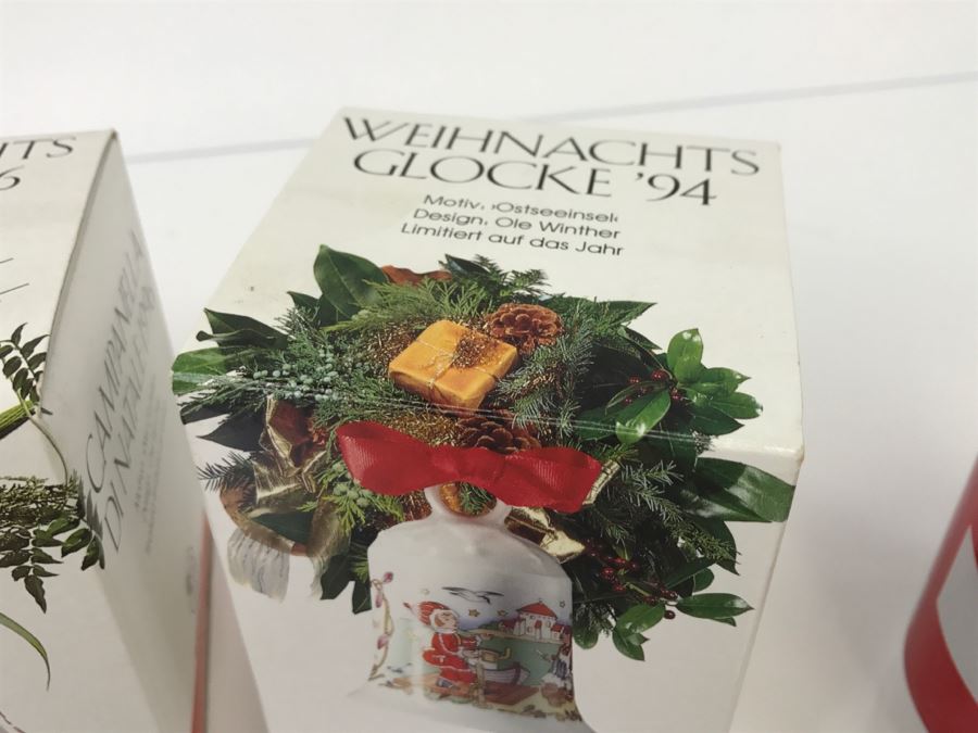 (3) Hutschenreuther Germany Collectible Christmas Bells In Original Boxes 1994, 1995, 1996 [Photo 9]