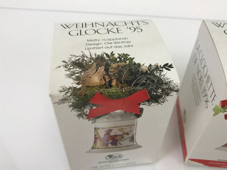 (3) Hutschenreuther Germany Collectible Christmas Bells In Original Boxes 1994, 1995, 1996 [Photo 7]