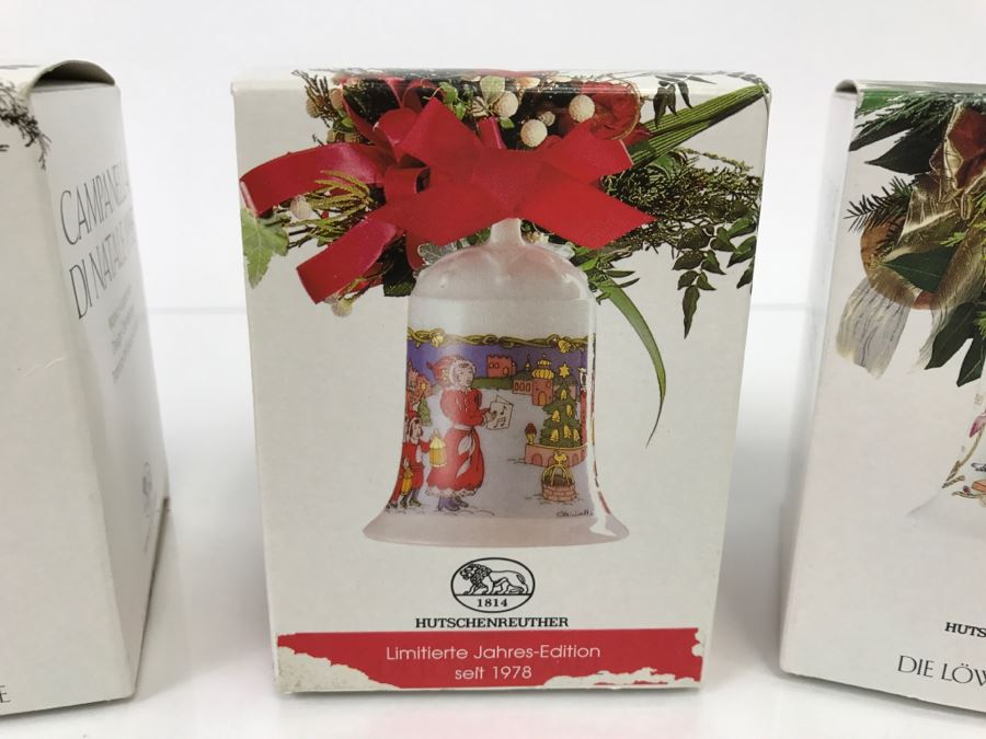 (3) Hutschenreuther Germany Collectible Christmas Bells In Original Boxes 1994, 1995, 1996 [Photo 2]
