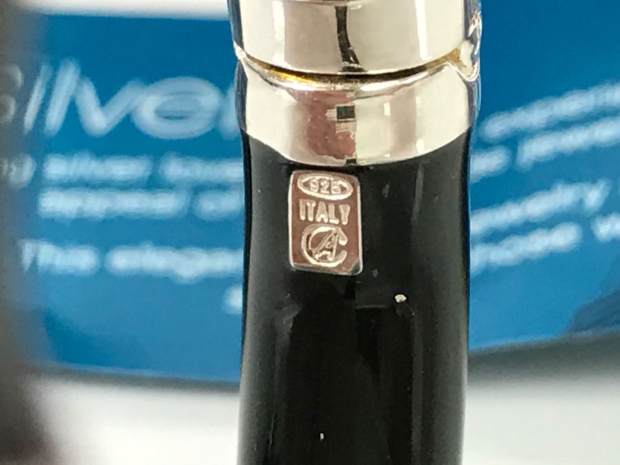 Arte D'Argento Italy Sterling Silver Bangle Panther Head Black [Photo 7]