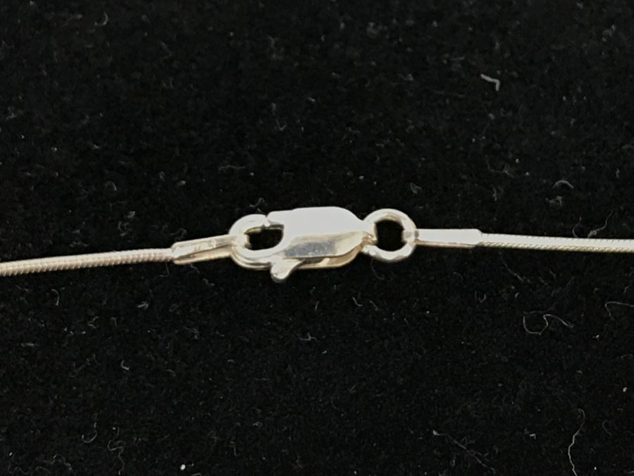 Sterling Silver Heart Pendant With Sterling Necklace 10.8g [Photo 8]