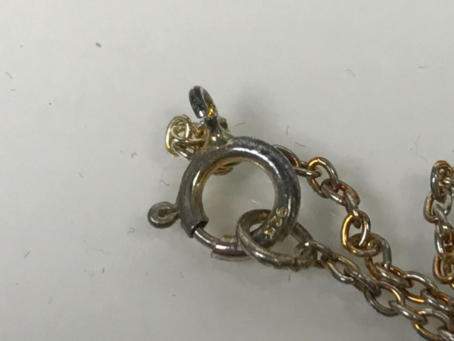 Sterling Silver Pendant Necklace With Various Interchangeable Round Polished Stones [Photo 9]