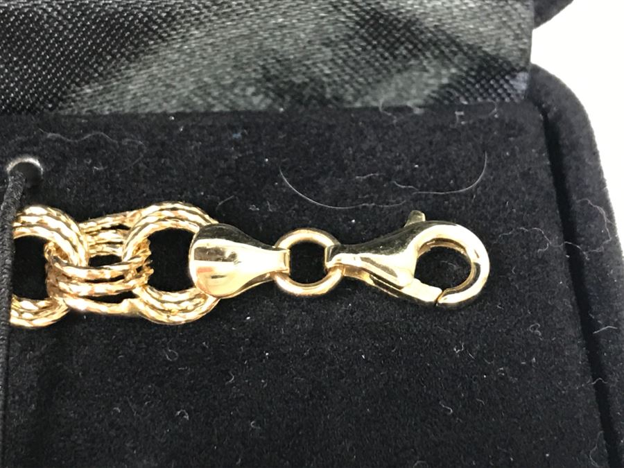 14K Yellow Gold Bracelet With Disney Mickey Mouse Charm 7g [Photo 6]