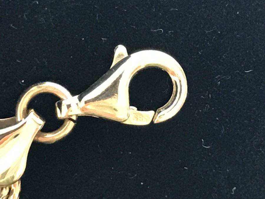 14K Yellow Gold Bracelet With Disney Mickey Mouse Charm 7g [Photo 10]