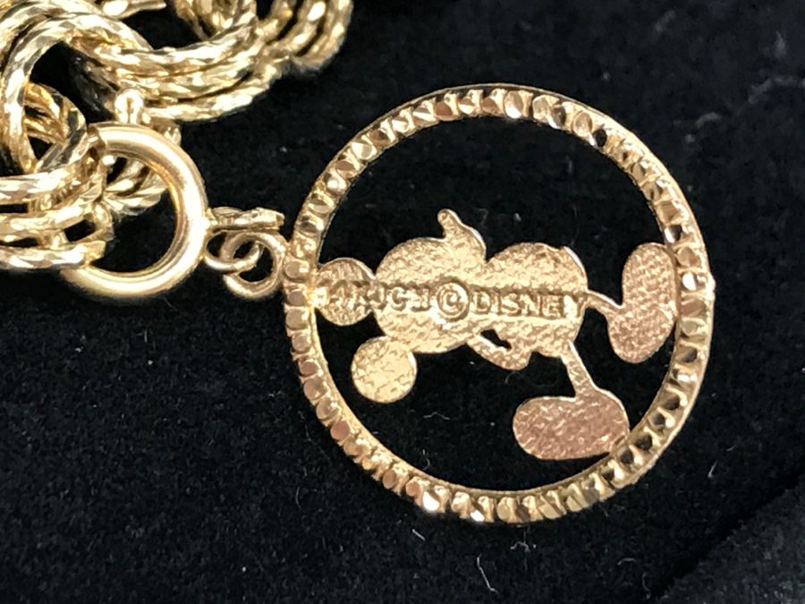 14K Yellow Gold Bracelet With Disney Mickey Mouse Charm 7g [Photo 7]
