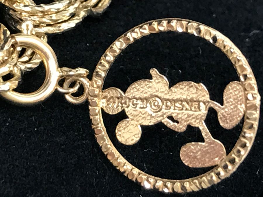 14K Yellow Gold Bracelet With Disney Mickey Mouse Charm 7g [Photo 8]