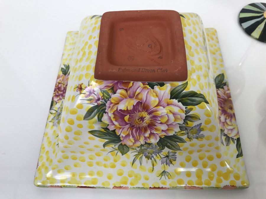 Set Of (5) MacKenzie-Childs Hand-Painted Ceramics 'Madison' Pattern + (2) MacKenzie-Childs Stemware + (2) Hand-Painted Stemware [Photo 14]