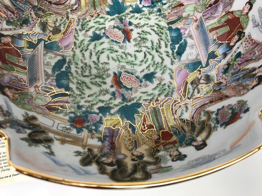 Chinese Scalloped Bowl With Wooden Base Scene From 'The Red Mansion' Yi Lin Arts & Treasures Of China [Photo 8]