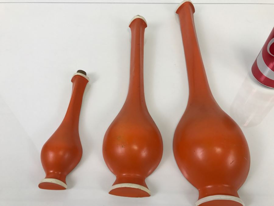Set Of 3 Mid-Century Orange Wall Decorations [Photo 3]