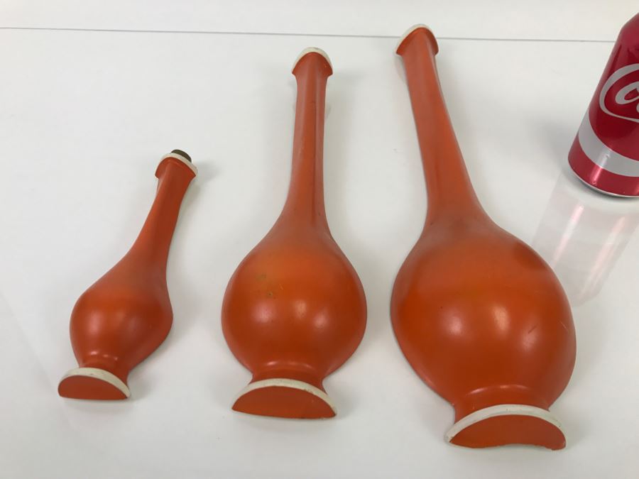 Set Of 3 Mid-Century Orange Wall Decorations [Photo 2]