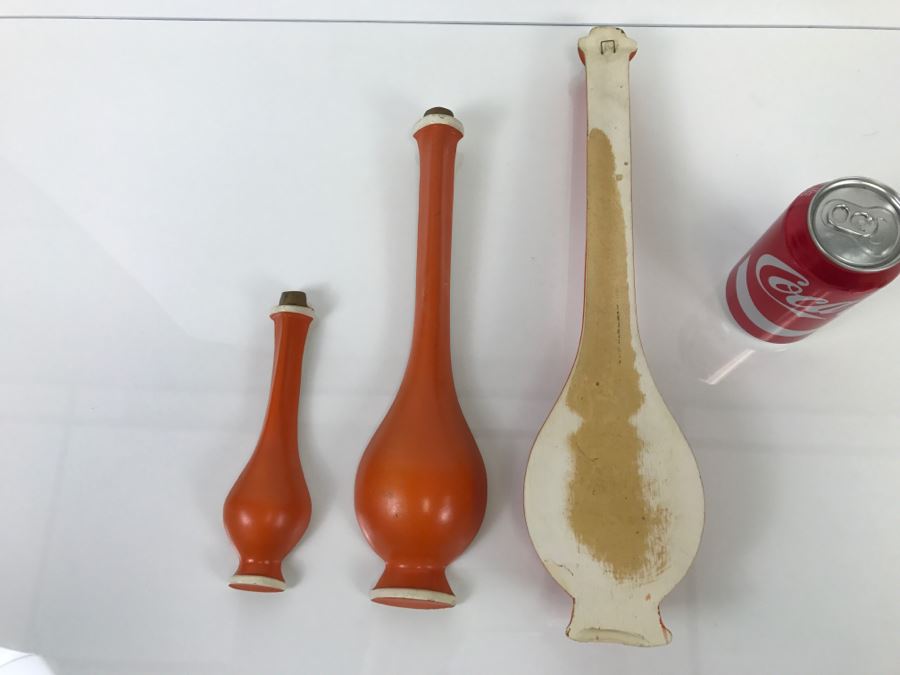 Set Of 3 Mid-Century Orange Wall Decorations [Photo 5]