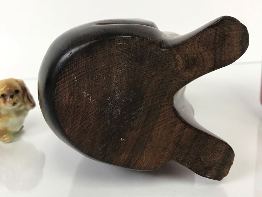 Large Carved Wood Dog And Small Hand-Painted Dog Figurine [Photo 7]