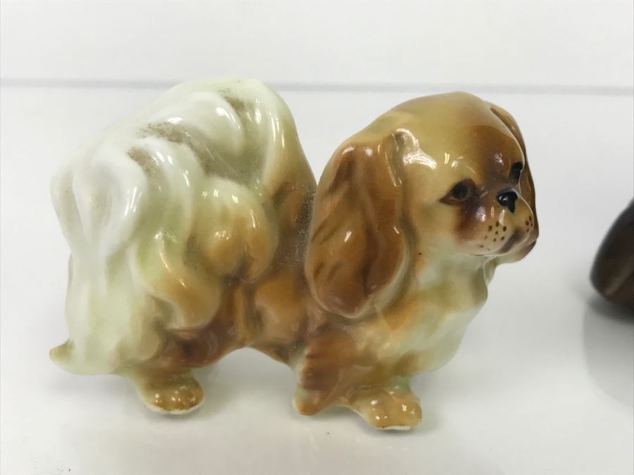Large Carved Wood Dog And Small Hand-Painted Dog Figurine [Photo 3]