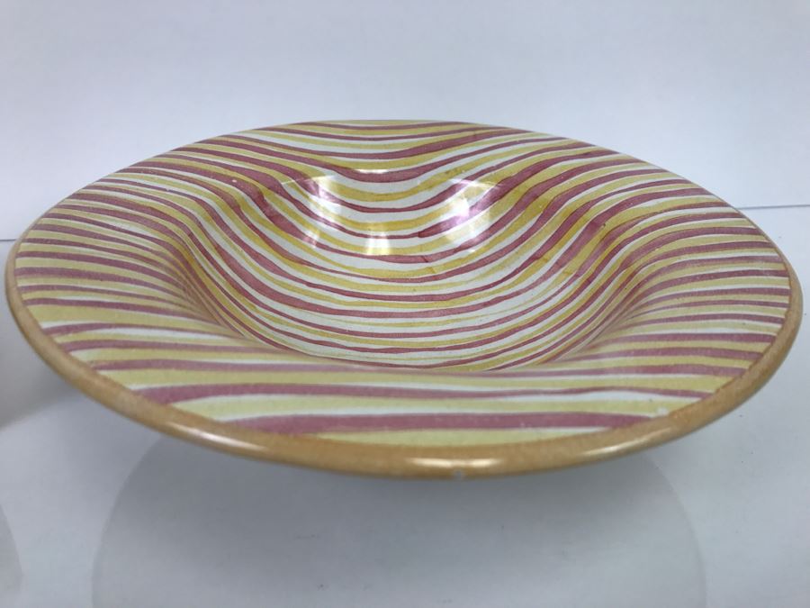 MacKenzie-Childs Hand-Painted Ceramics Platter 'Madison' Pattern And Bowl + Vietri Italian Cake Slice + Cupcake [Photo 7]
