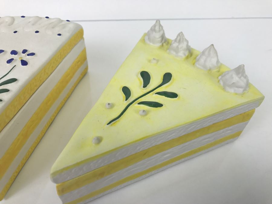 Set Of (3) Vietri Italian Covered Dishes In Form Of Cake Slice [Photo 5]