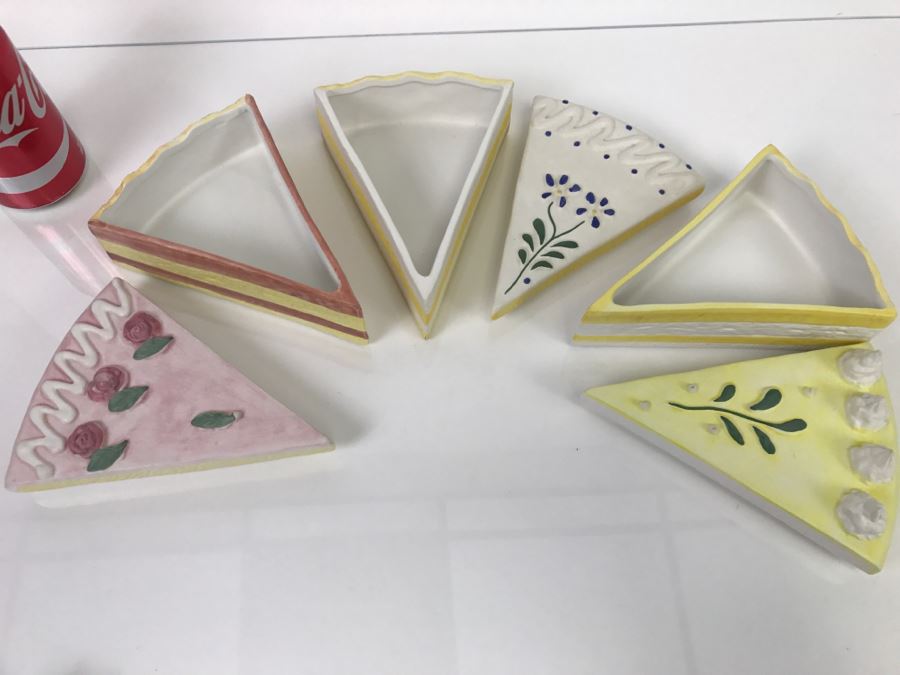 Set Of (3) Vietri Italian Covered Dishes In Form Of Cake Slice [Photo 8]