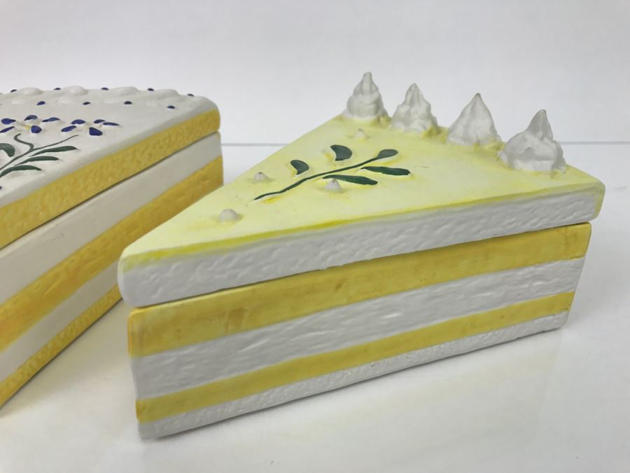 Set Of (3) Vietri Italian Covered Dishes In Form Of Cake Slice [Photo 4]