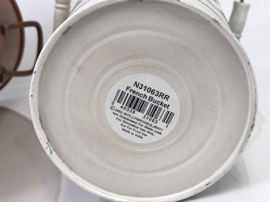 Copper Tone Pottery Barn Metal Vase And White Vase [Photo 6]