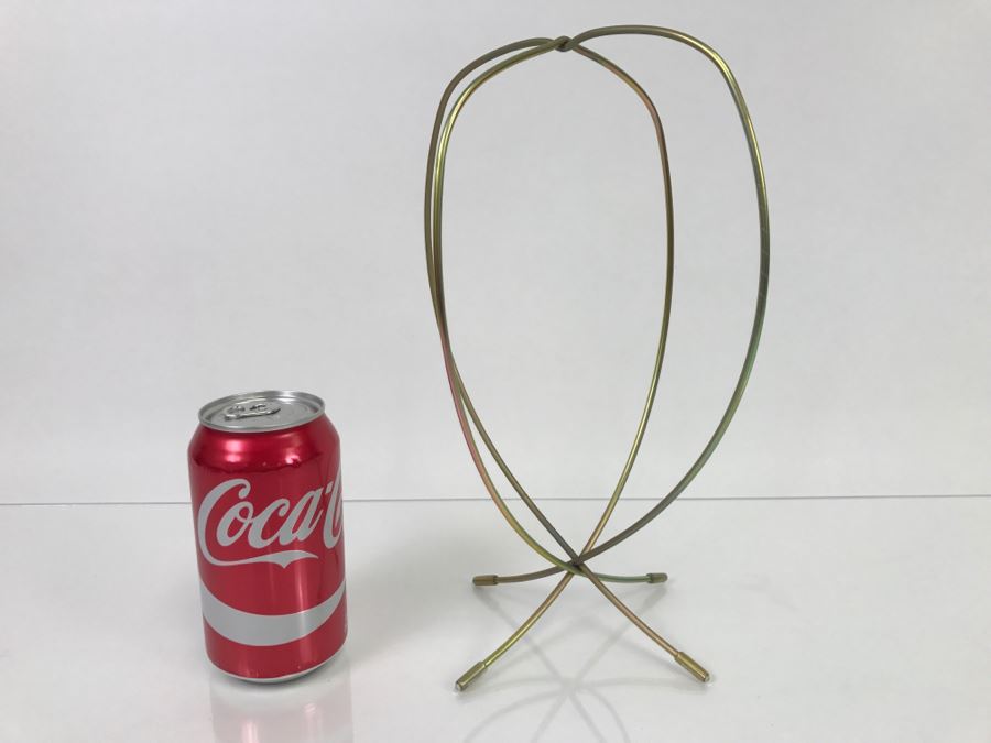 Mid-Century Gold Metal Hat Display Stand
