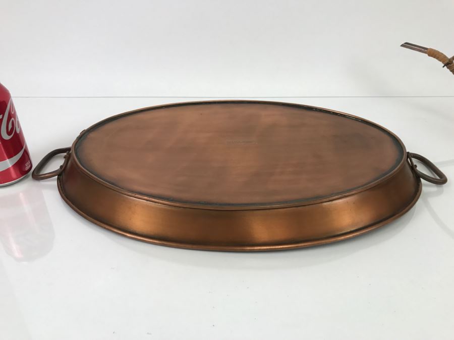 Copper Tone Serving Platter And Global Amici Artisan Decorative Amber Bubble Glass & Copper Watering Can [Photo 7]