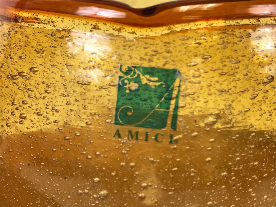 Copper Tone Serving Platter And Global Amici Artisan Decorative Amber Bubble Glass & Copper Watering Can [Photo 5]