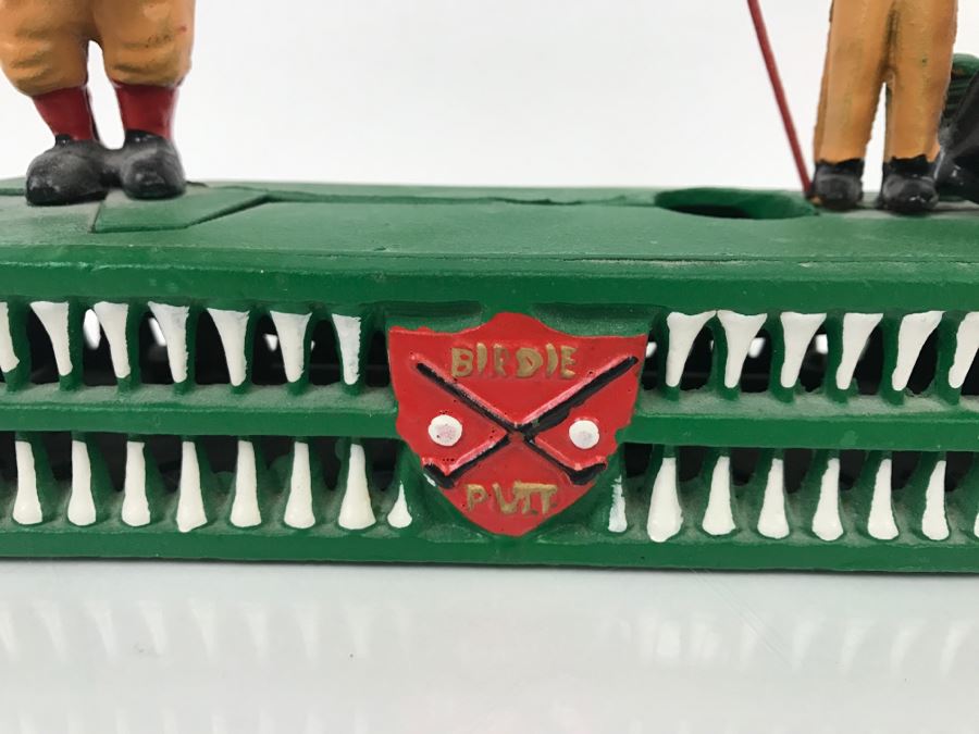 Reproduction Mechanical Bank Metal Birdie Putt Golfer With Caddy [Photo 3]