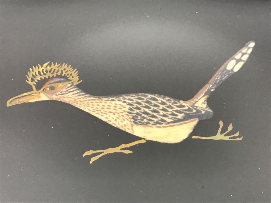 Couroc Of Monterey CA Handcrafted Roadrunner Plate And 2-Tier Serving Dish Stand Platter - Excellent Condition [Photo 9]