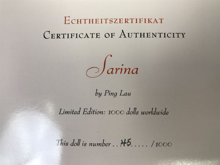 Shao-Hui Doll By Ping Lau Limited Edition Doll 40 Of 1000 And Sarina Doll By Ping Lau Limited 45 Of 1000 New In Box [Photo 14]