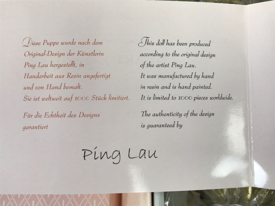 Shao-Hui Doll By Ping Lau Limited Edition Doll 40 Of 1000 And Sarina Doll By Ping Lau Limited 45 Of 1000 New In Box [Photo 13]