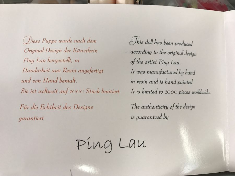 Shao-Hui Doll By Ping Lau Limited Edition Doll 40 Of 1000 And Sarina Doll By Ping Lau Limited 45 Of 1000 New In Box [Photo 10]