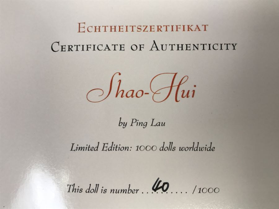 Shao-Hui Doll By Ping Lau Limited Edition Doll 40 Of 1000 And Sarina Doll By Ping Lau Limited 45 Of 1000 New In Box [Photo 11]