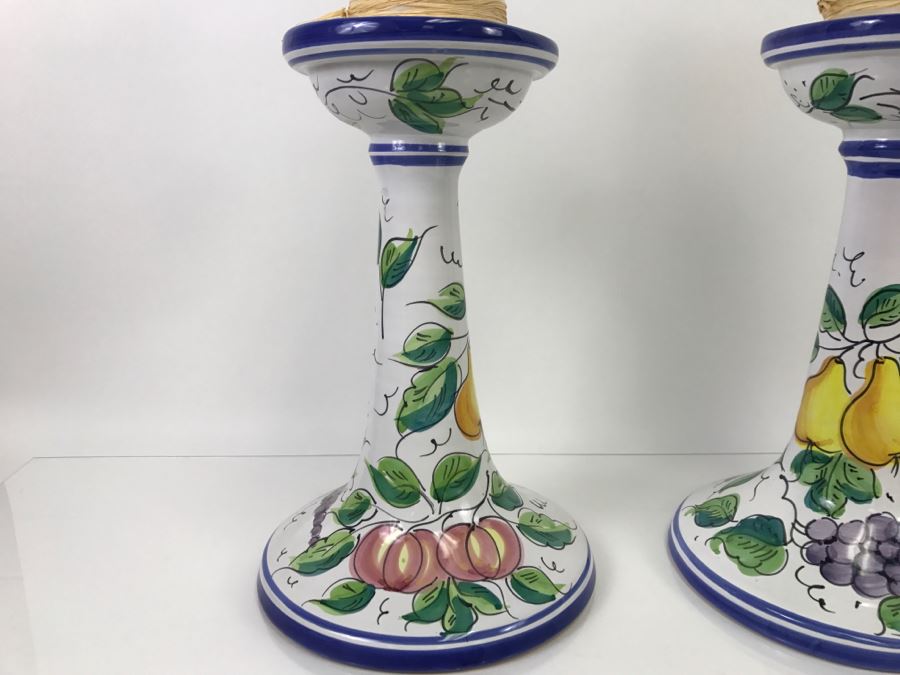 LARGE Vietri Italian Candleholders - 11'R X 1'4'H [Photo 2]