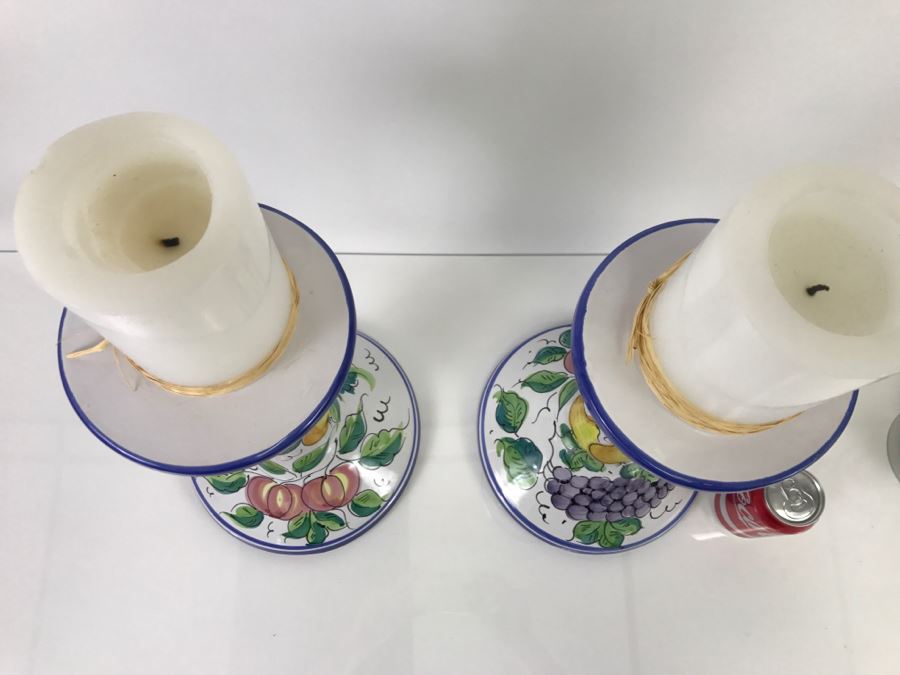 LARGE Vietri Italian Candleholders - 11'R X 1'4'H [Photo 9]
