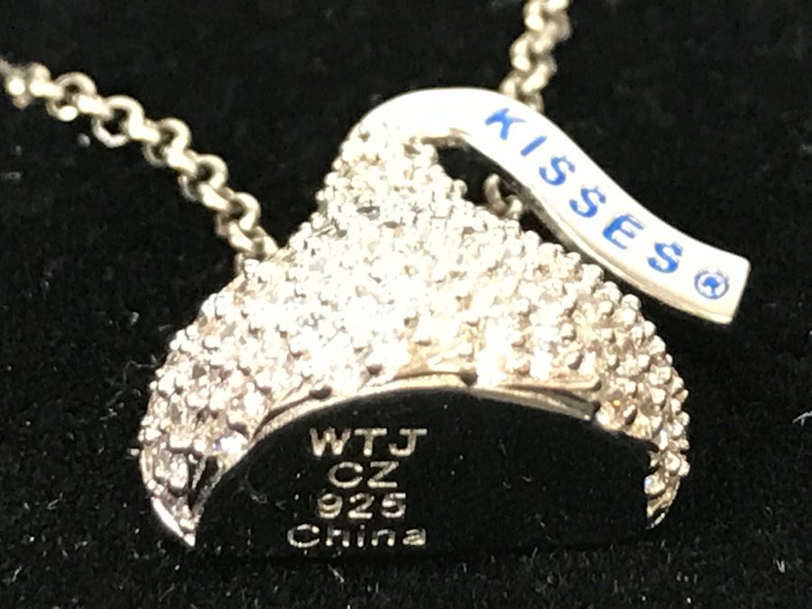 Hershey Kisses Sterling Silver Pendant With CZ Stones And Sterling Silver Chain New In Box [Photo 11]