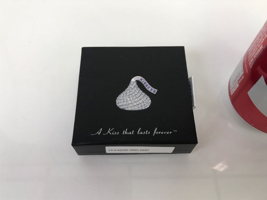 Hershey Kisses Sterling Silver Pendant With CZ Stones And Sterling Silver Chain New In Box [Photo 2]