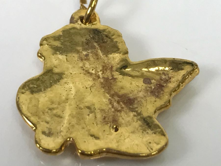 14K Yellow Gold Guardian Angel Pendant By Peter Brams PBD 1992 3.4g [Photo 9]