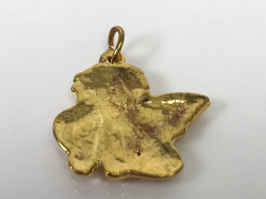 14K Yellow Gold Guardian Angel Pendant By Peter Brams PBD 1992 3.4g [Photo 8]